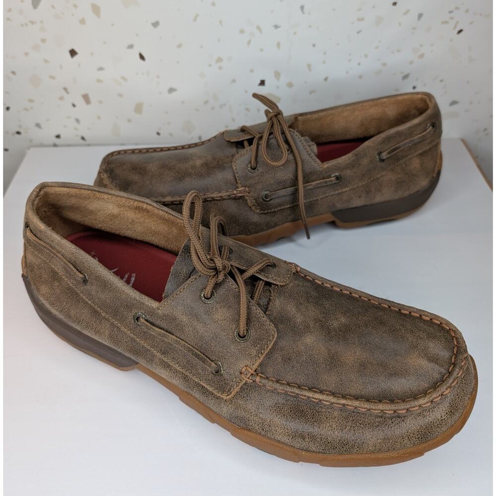 Twisted X Boots Leather Moccasin Toe Chukka Casual Hipster Brown Size 13M